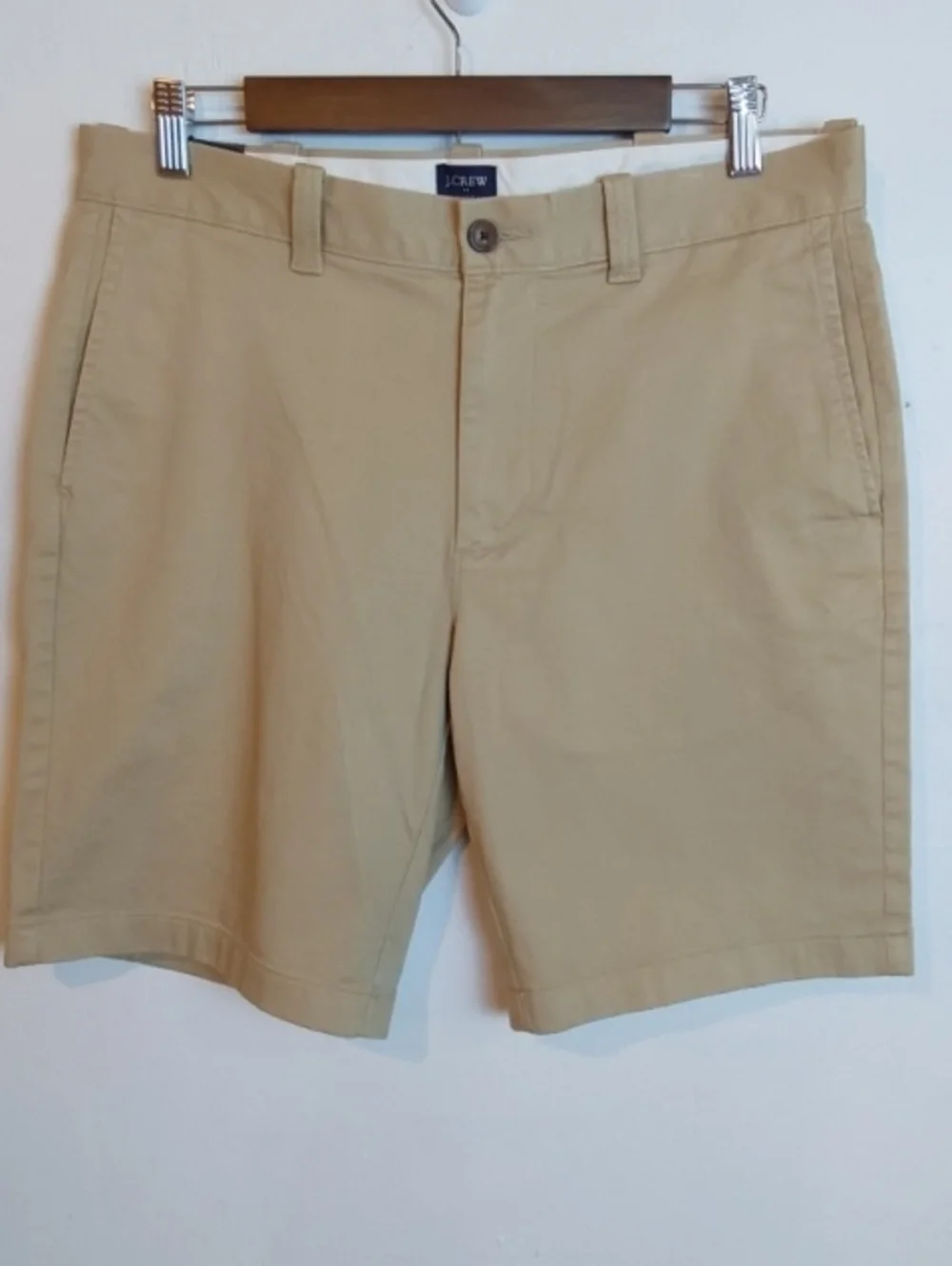 J. Crew|Men's Beige Khaki Chino Dress Shorts Pockets Neutral Preppy Campus Sz.32